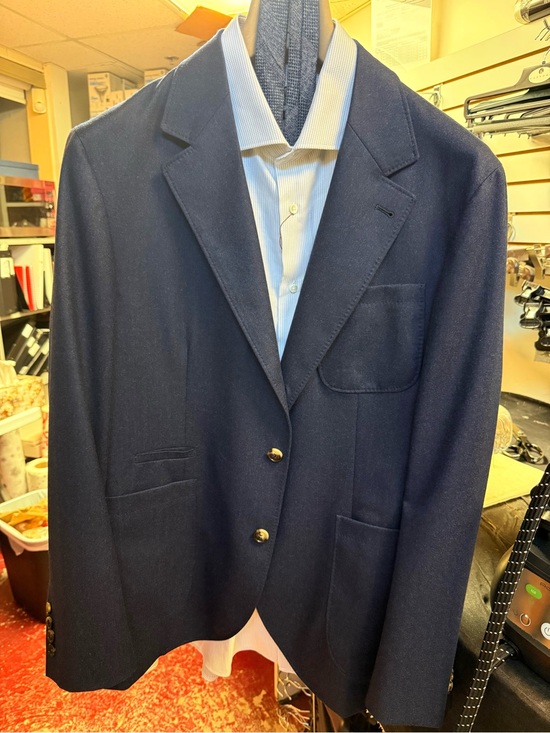 Brunello Cucinelli Other - Brunello Cucinelli Navy Wool Two-Button Suit Jacket (54) w Pleated Pant (size52)